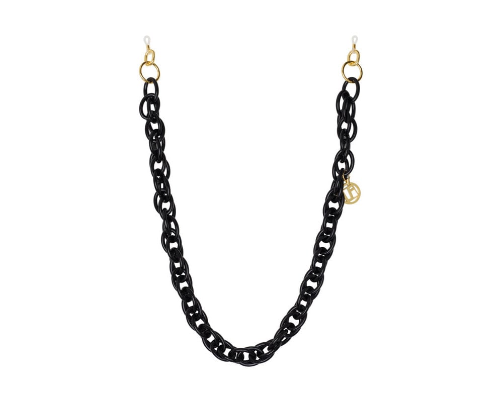 Linda Farrow Chaîne d’Acétate Noir Multi Boucles