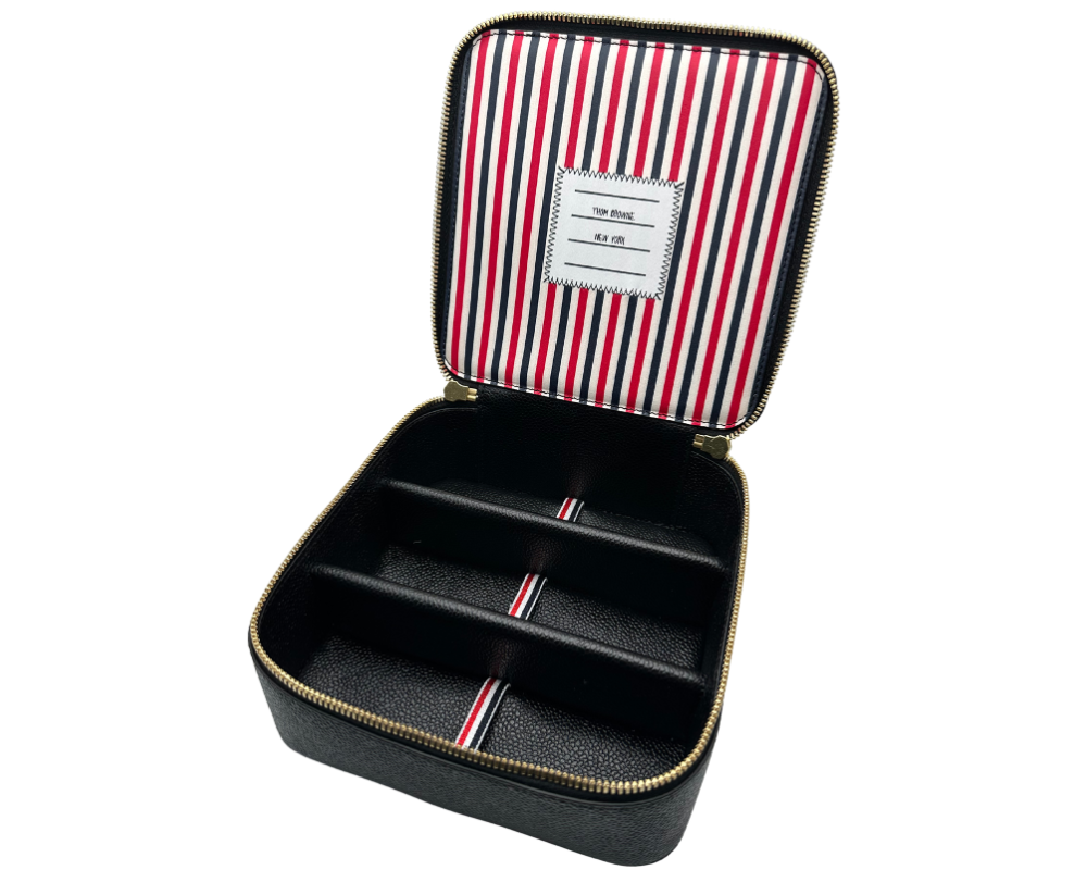Étui de voyage en cuir lunettes Thom Browne UAC067A
