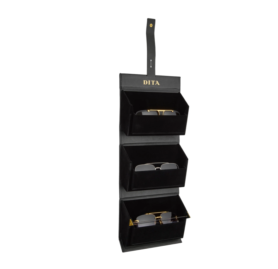 Coffret DITA 3 compartiments pliable en cuir