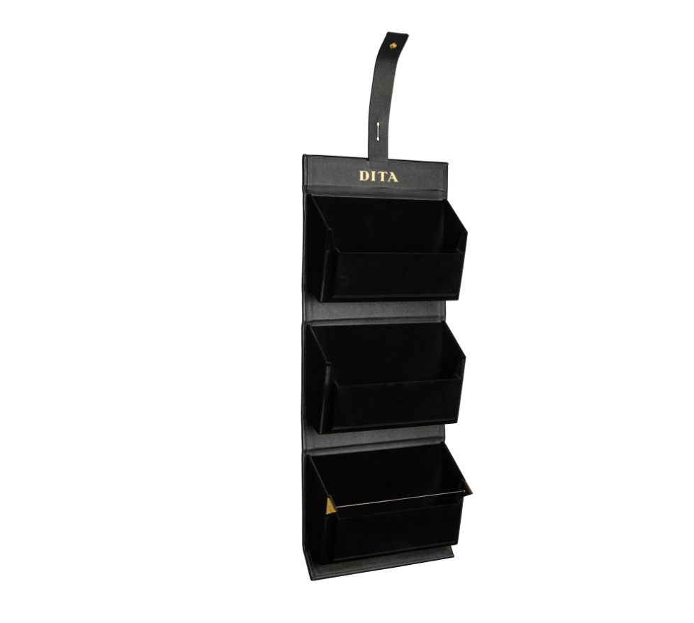 Coffret DITA 3 compartiments pliable en cuir