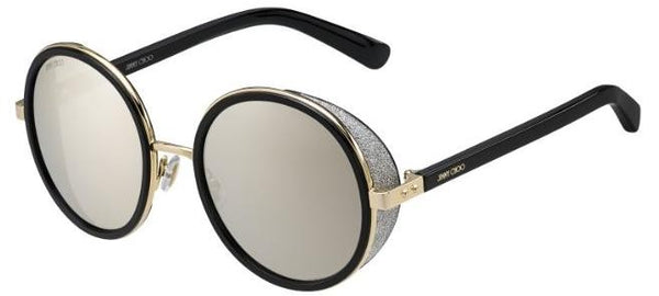 Óculos de sol femininos Jimmy Choo Andie/S J7Q M3 Preto/Dourado