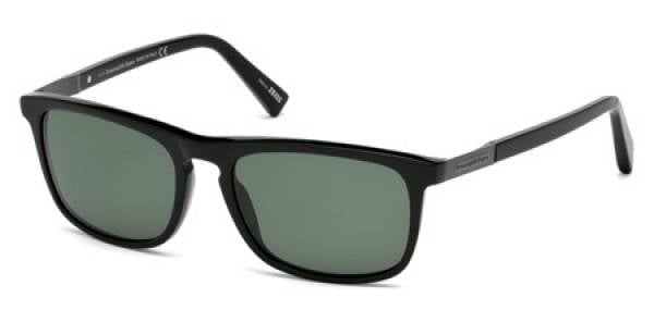 Zonnebril Ermenegildo Zegna EZ0045 01R Gepolariseerd Zwart